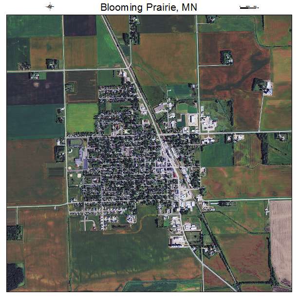 Blooming Prairie, MN air photo map