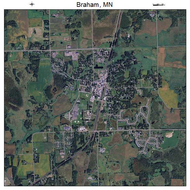 Braham, MN air photo map