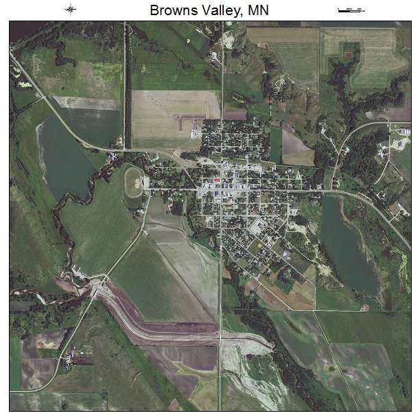 Browns Valley, MN air photo map