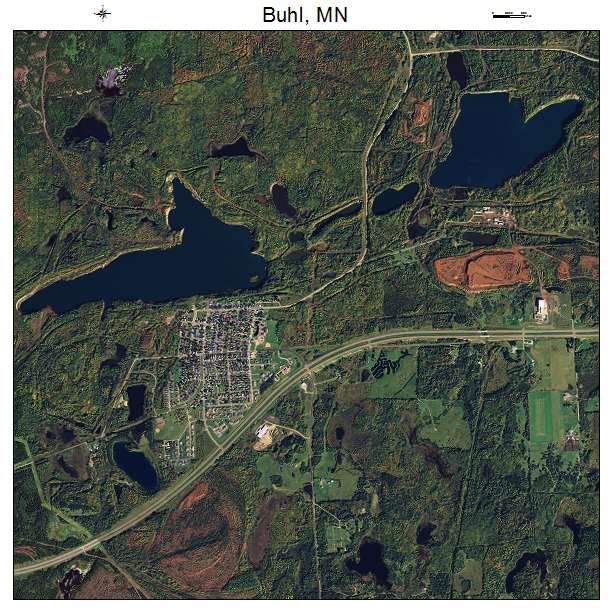 Buhl, MN air photo map