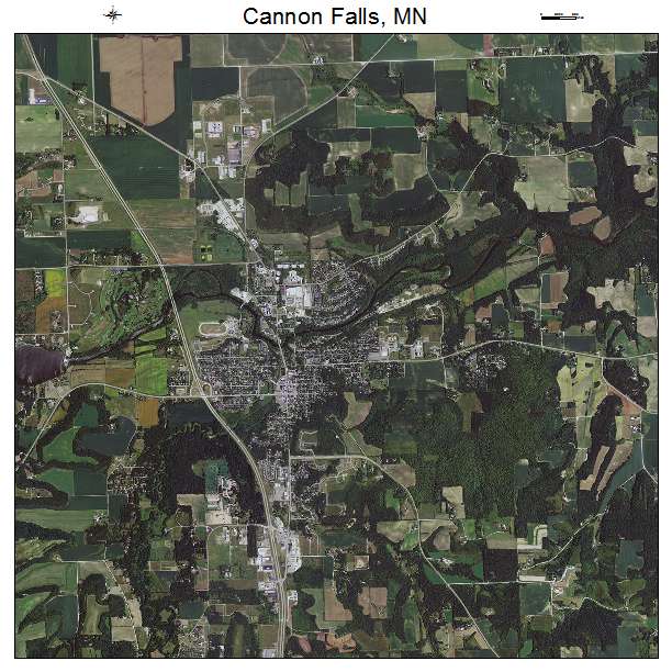 Cannon Falls, MN air photo map