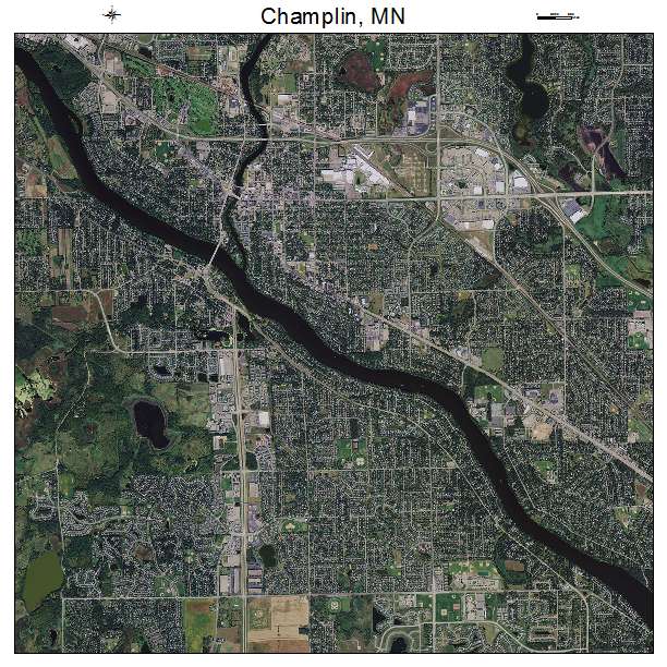 Champlin, MN air photo map