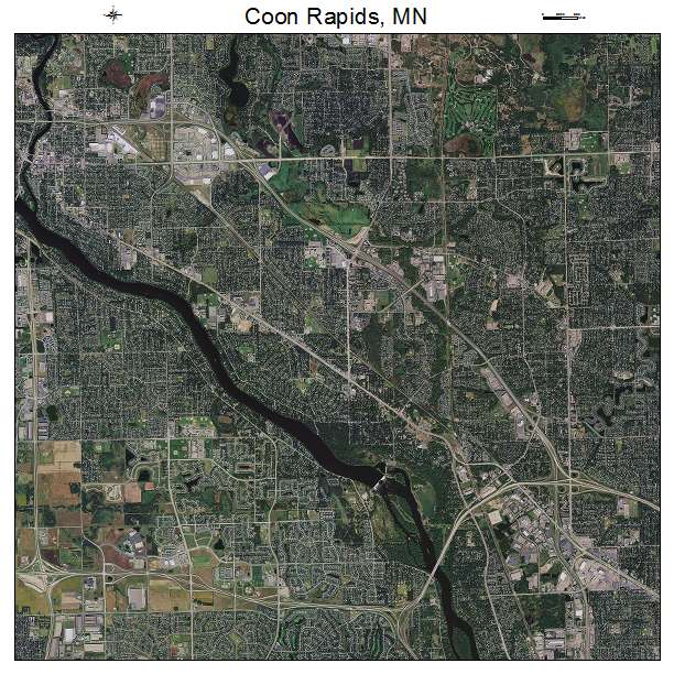 Coon Rapids, MN air photo map