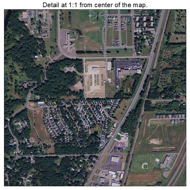Cambridge, Minnesota aerial imagery detail