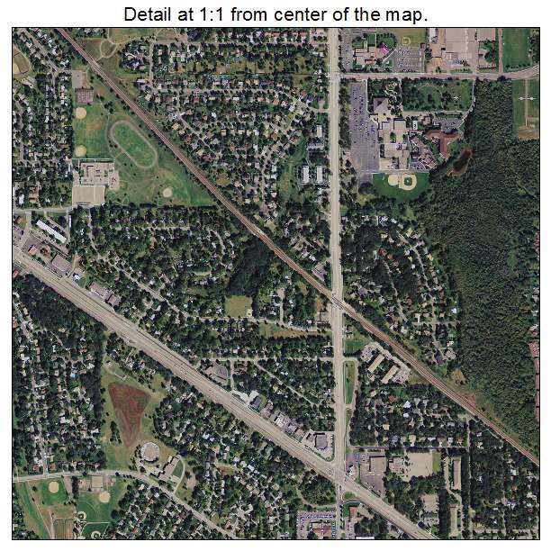 Coon Rapids, Minnesota aerial imagery detail