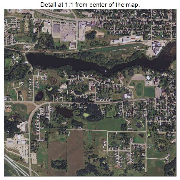Fergus Falls, Minnesota aerial imagery detail