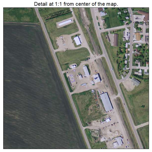 Hallock, Minnesota aerial imagery detail