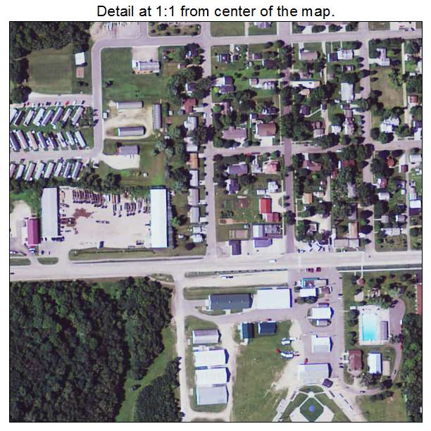Le Center, Minnesota aerial imagery detail