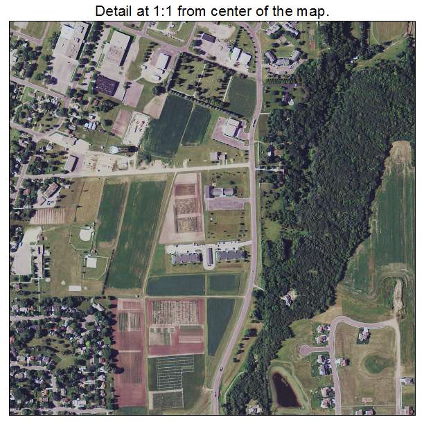 Le Sueur, Minnesota aerial imagery detail