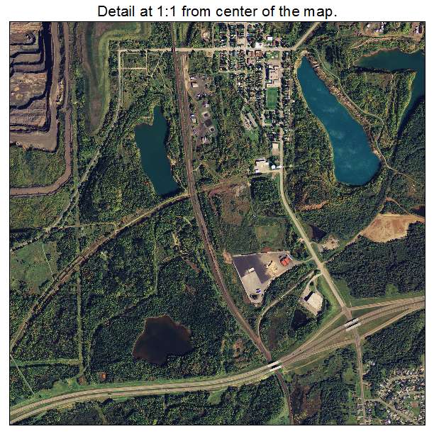 Mountain Iron, Minnesota aerial imagery detail