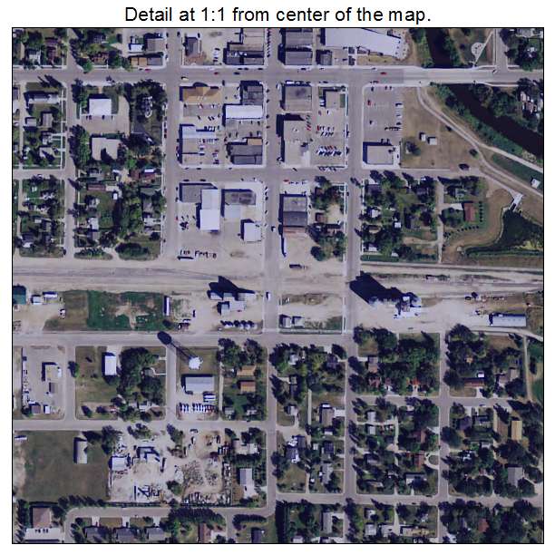 Roseau, Minnesota aerial imagery detail
