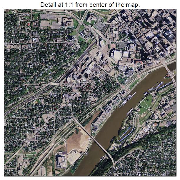 St Paul, Minnesota aerial imagery detail