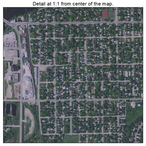 Thief River Falls, Minnesota aerial imagery detail