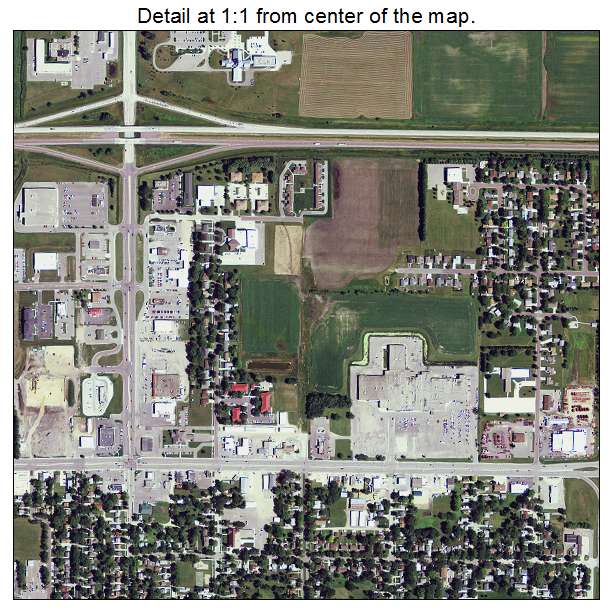 Worthington, Minnesota aerial imagery detail