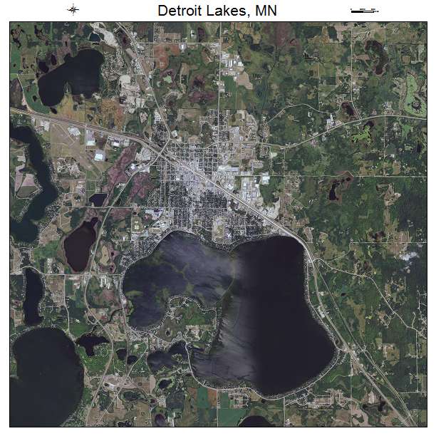 Detroit Lakes, MN air photo map