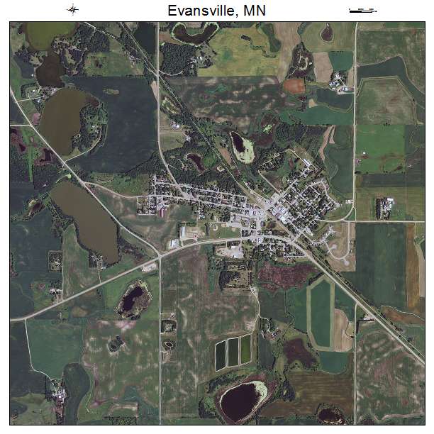 Evansville, MN air photo map