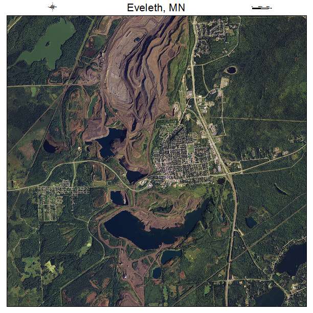 Eveleth, MN air photo map