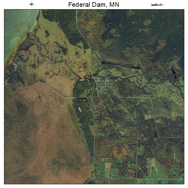 Federal Dam, MN air photo map
