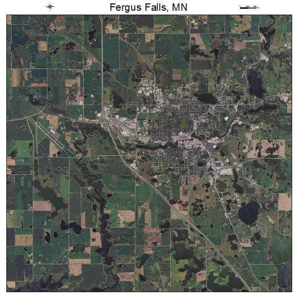Fergus Falls, MN air photo map