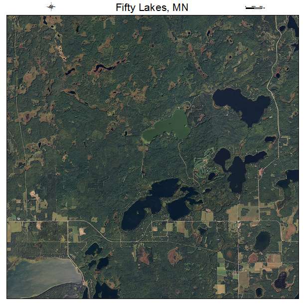 Fifty Lakes, MN air photo map