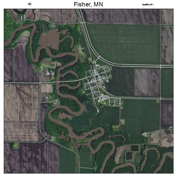 Fisher, MN air photo map