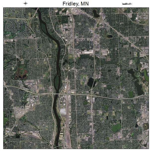 Fridley, MN air photo map
