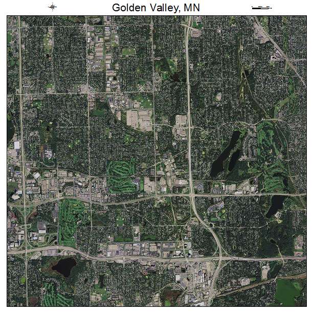Golden Valley, MN air photo map