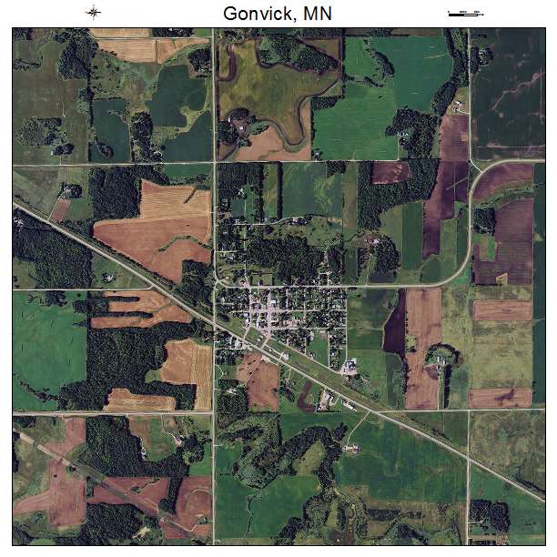 Gonvick, MN air photo map