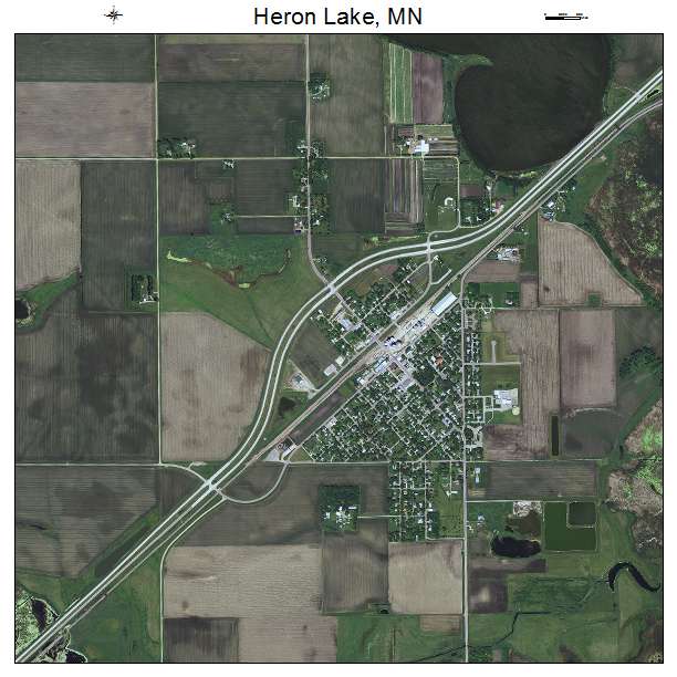 Heron Lake, MN air photo map