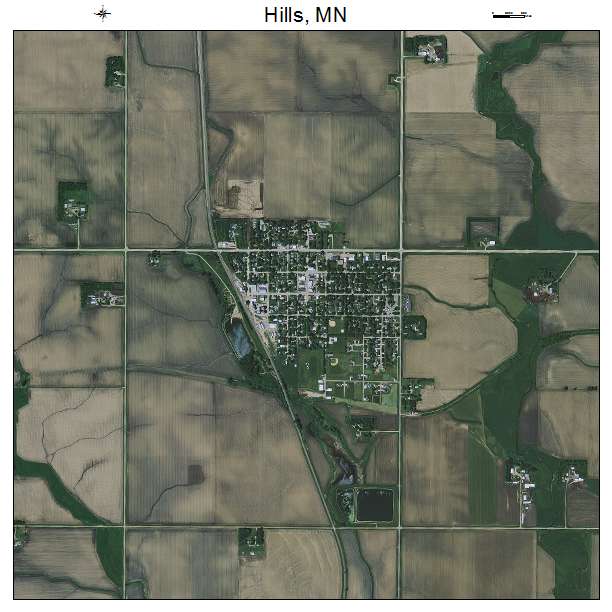 Hills, MN air photo map