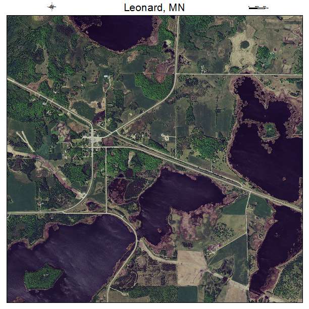 Leonard, MN air photo map