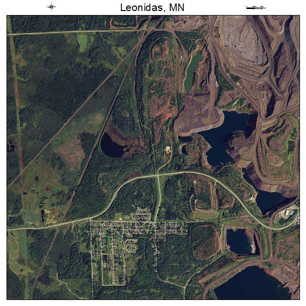 Leonidas, MN air photo map