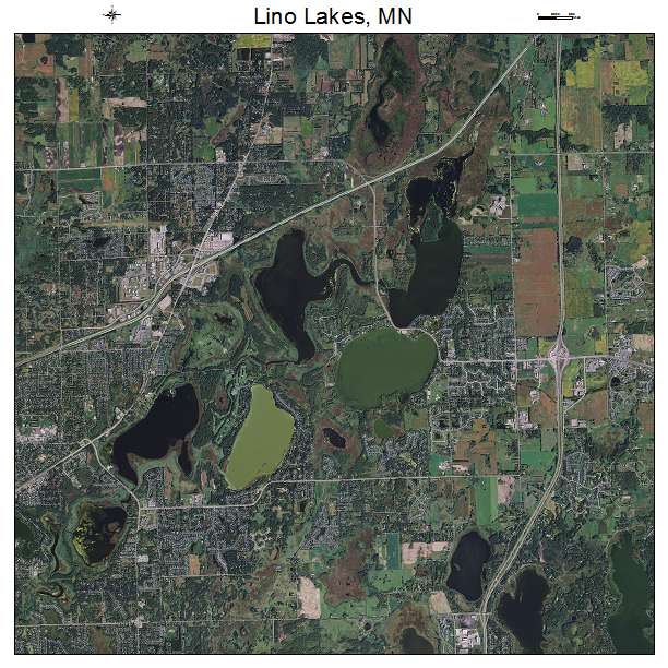 Lino Lakes, MN air photo map