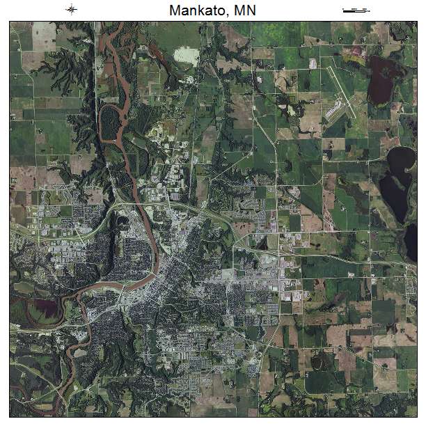 Mankato, MN air photo map