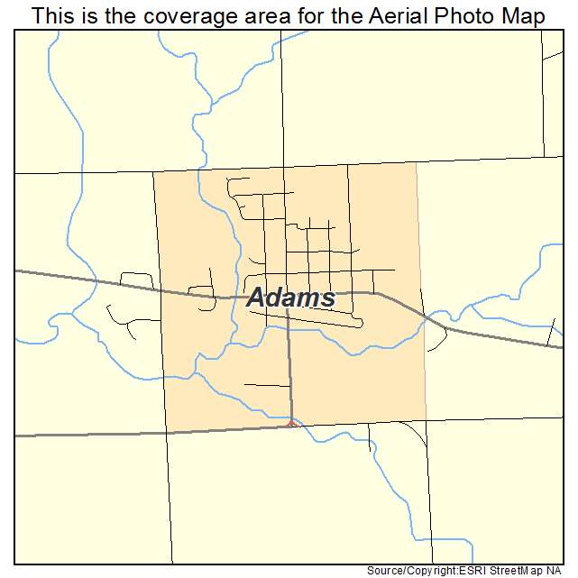Adams, MN location map 