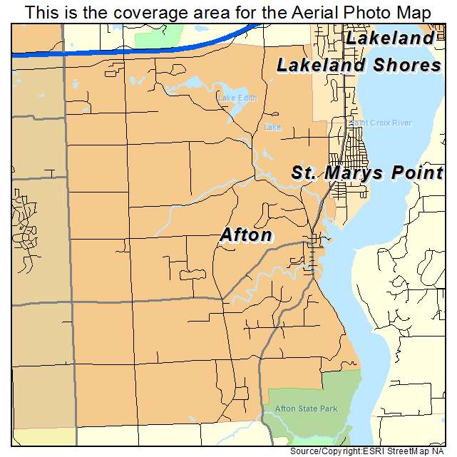 Afton, MN location map 