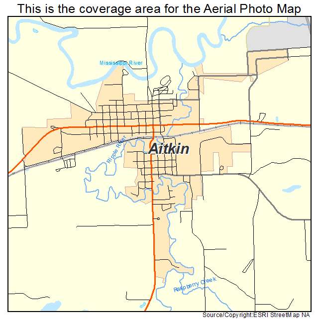 Aitkin, MN location map 