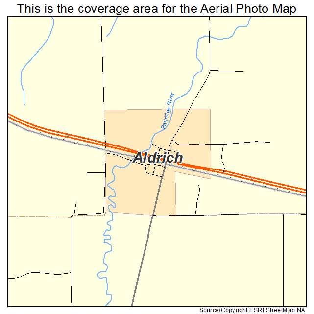 Aldrich, MN location map 