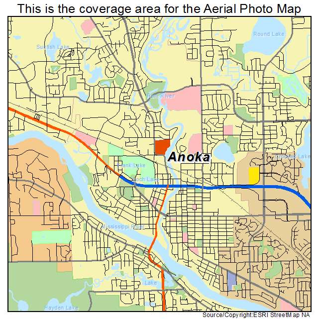 Anoka, MN location map 