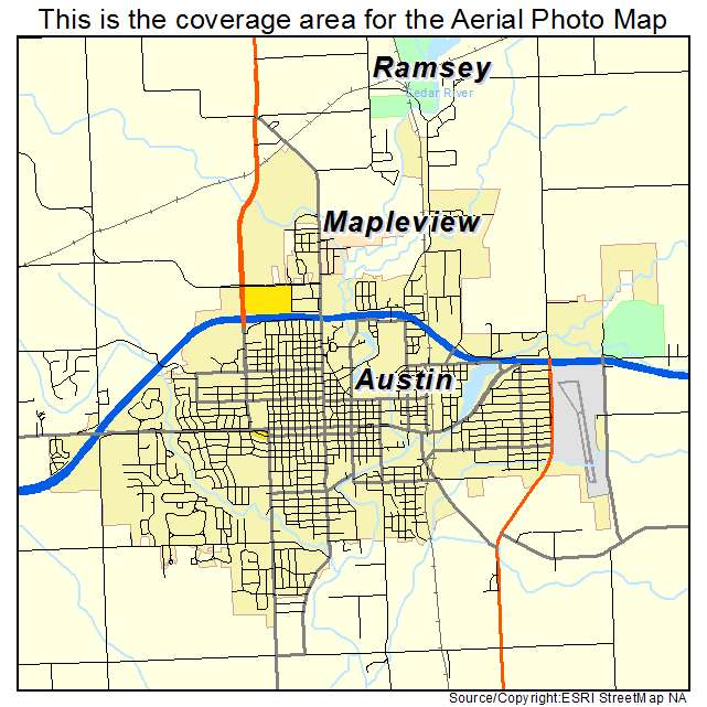 Austin, MN location map 