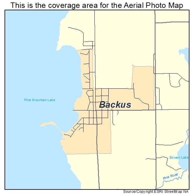 Backus, MN location map 