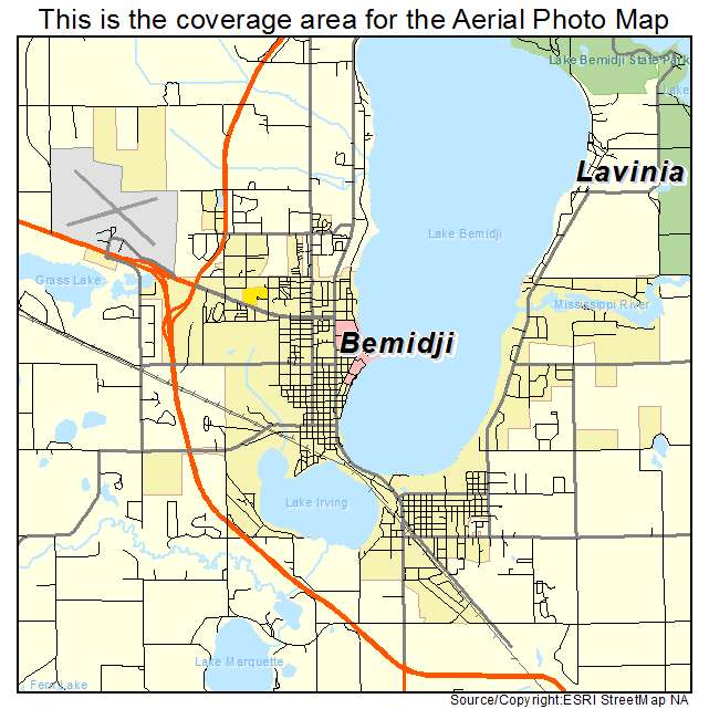 Bemidji, MN location map 