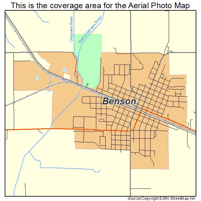 Benson, MN location map 