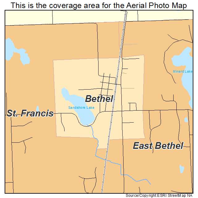Bethel, MN location map 