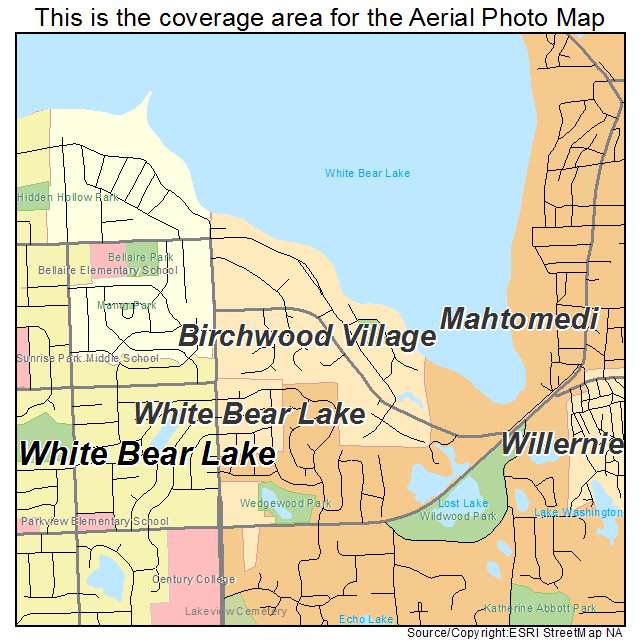 Birchwood Village, MN location map 