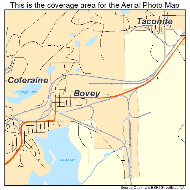 Bovey, MN location map 