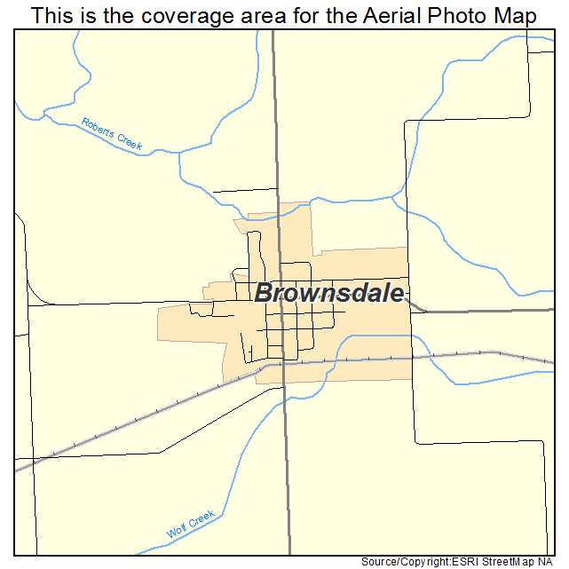 Brownsdale, MN location map 