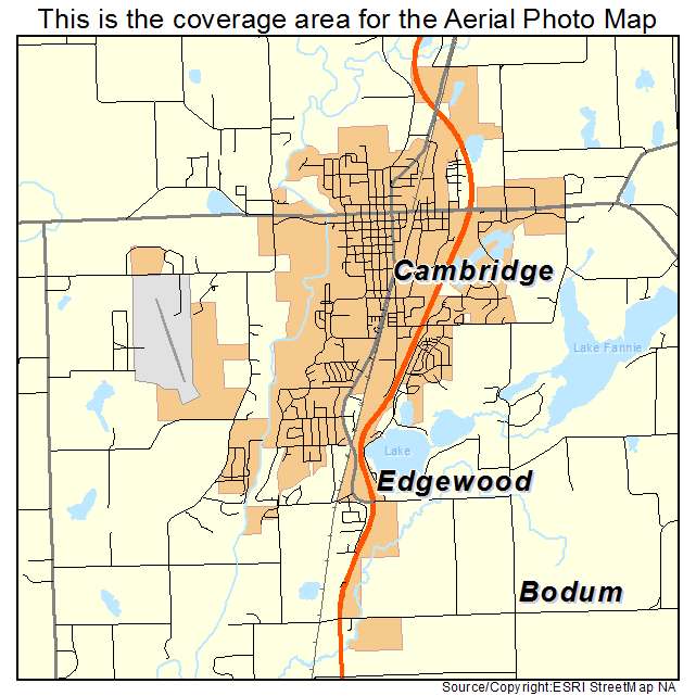 Cambridge, MN location map 