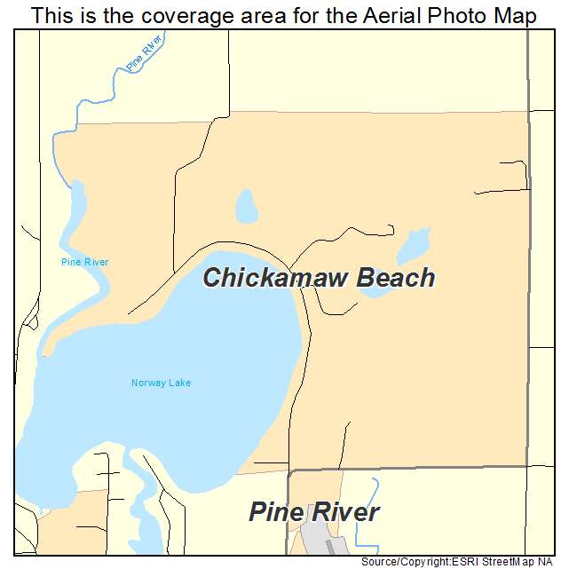 Chickamaw Beach, MN location map 