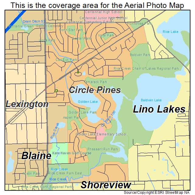 Circle Pines, MN location map 